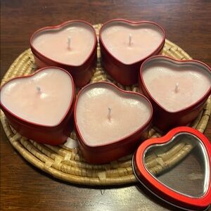 Heart-Shaped Red Candle Set Strawberry Scented 🍓